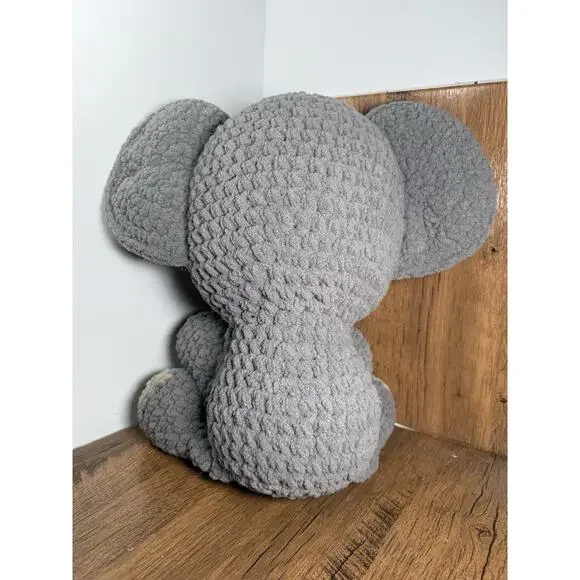 Adorable Handmade Elephant Crocheted Stuffed Animal All Plush Toy 16” - Picture 5 of 6